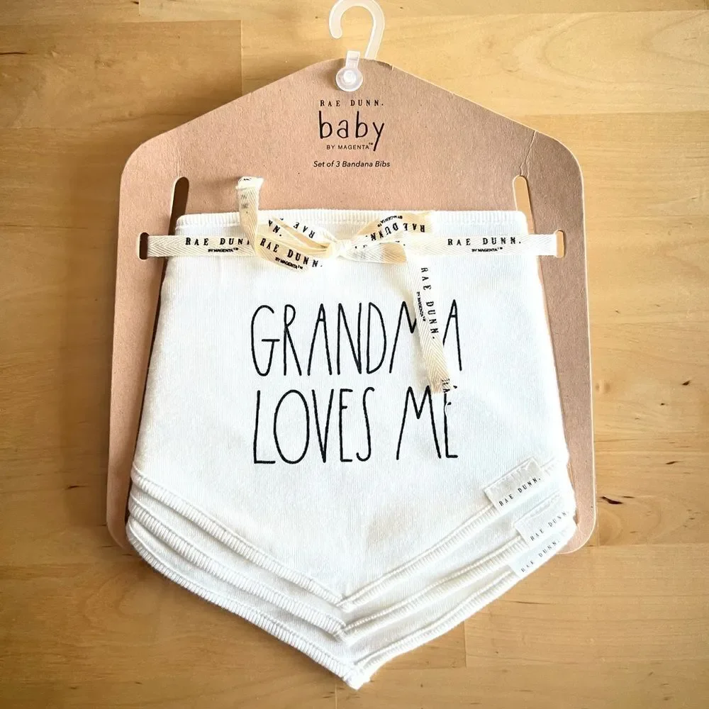 NEW Rae Dunn Set of 3 Bandana Bibs